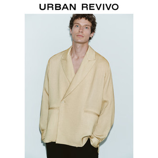 URBAN REVIVO 男士时尚简约高级感一粒扣夹克外套 UMF140032 卡其 M