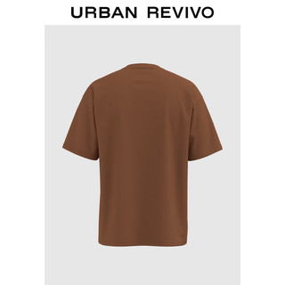 URBAN REVIVO 男士休闲减龄趣味刺绣圆领短袖 UMY440006 红棕 S