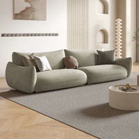 布雷尔 奶油风猫抓布艺沙发小户型客厅组合直排网红设计师面包沙发