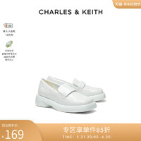 CHARLES & KEITH CHARLES&KEITH春夏女鞋CK1-70360142女士简约漆皮粗跟乐福鞋单鞋