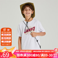 Jeep吉普童装儿童短袖T恤2024夏季潮流简约男童中大童上衣 1441白色 140cm 【身高135-145】