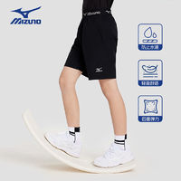 美津浓（MIZUNO）/Mizuno儿童夏季户外透气五分宽松运动裤运动休闲短裤 黑色 160CM(85-100斤)