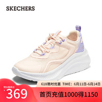 斯凯奇（Skechers）女鞋夏季糕糕鞋网面透气女士绑带休闲运动鞋117519 浅粉色/LTPK 35