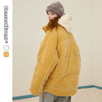 CONCORDEVENT 小熊条绒加厚立领羽绒服男加厚短款潮牌外套冬季新款