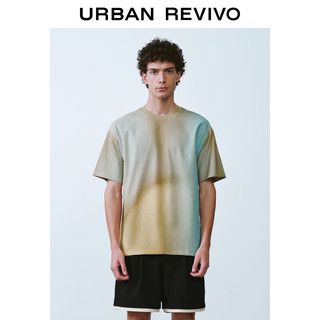 URBAN REVIVO 男士时尚设计感印花棉质圆领短袖T恤 UMF440125 多色 S