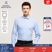 布克兄弟（BrooksBrothers）男士24春夏修身版经典伦敦领免烫长袖正装衬衫 4007-蓝色 14/2/H