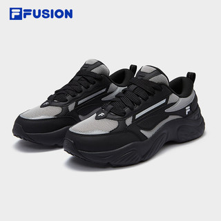 FILA FUSION斐乐潮牌CONCH DX机能潮鞋男2024秋海螺鞋跑步鞋 黑/银器灰-BS 39