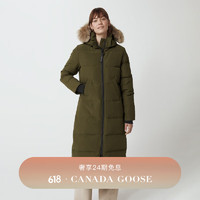 加拿大鹅（Canada Goose）Mystique 女士派克大衣大鹅羽绒服外套 3035L 49 军绿色 L