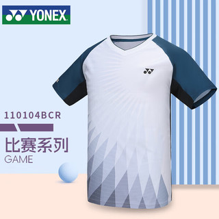 YONEX尤尼克斯羽毛球服舒适跑步男款运动短袖110104BCR白M