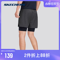 88VIP：SKECHERS 斯凯奇 kechers斯凯奇2024新款男款速干弹力梭织短裤透气舒适修身运动裤