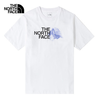 北面（The North Face）短袖T恤男24春夏户外运动舒适透气圆领纯棉休闲半袖88GB FN4/白色 XXXL/190