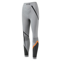 松野湃（SURPINE）极风滑雪压缩速干衣女排汗保暖锁温功能内衣滑雪服 灰黑橙-长裤 M