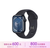 Apple 苹果 Watch Series 9 智能手表 GPS款 41mm 午夜色 橡胶表带