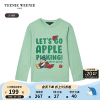 Teenie Weenie Kids小熊童装24秋季女童罗纹圆领宽松印花T恤