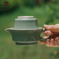 良渚文化 良渚博物院 玉琮一壶一杯越窑青瓷陶瓷泡茶杯带把茶具快客杯礼物