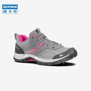 迪卡侬（DECATHLON）登山鞋防水女户外防水徒步鞋低帮运动QUS NH100 女款-黑灰色（防水新老logo不同 40