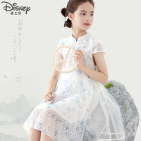 Disney 迪士尼 仓女童连衣裙夏季薄款国风大童裙子新中式童装女孩儿童公主裙