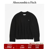 ABERCROMBIE & FITCH女装 小麋鹿复古美式保暖毛衣柔软圆领羊绒针织衫 331793-1 黑色 XXS (160/80A)