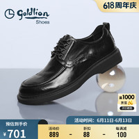 金利来（goldlion）男鞋都市时尚复古正装皮鞋舒适耐磨德比鞋50823024401A-黑色-40码