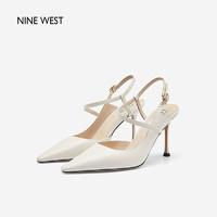 NINE WEST 玖熙 包头凉鞋女2023年夏季新款尖头法式环绕绊带高跟鞋