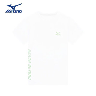 美津浓（MIZUNO）/Mizuno儿童夏季清新短袖上衣透气舒适休闲运动t恤 灰蓝色 150CM(75-85斤)