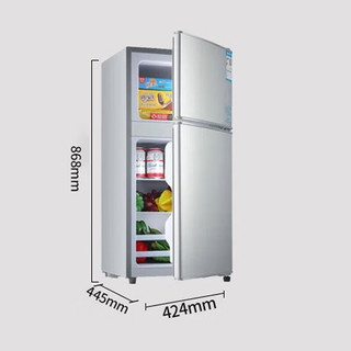 Little Duck 小鸭 91升双门冰箱家用冷藏冷冻办公室出租房宿舍节能星空灰【一级能效 三天约一度电】