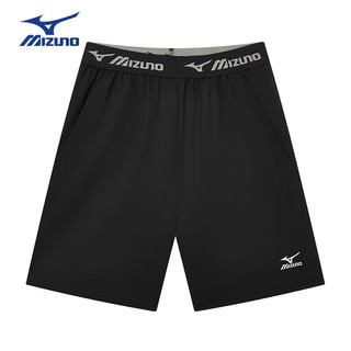 美津浓（MIZUNO）Mizuno儿童短裤2024夏季运动舒适薄款裤子男中大童 黑色   140cm (身高135cm-145cm)