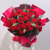 花旺 鲜花速递10朵红玫瑰混搭康乃馨花束送女友生日礼物同城配送|JD373