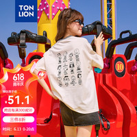 唐狮 TONLION2024女圆领撞色短袖T恤TB 米白 S