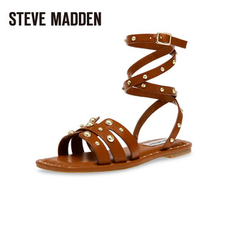 史蒂夫·马登 STEVE MADDEN/思美登时尚罗马凉鞋 套脚平根 仙风平底休闲百搭 TRUSTEE 棕色 37