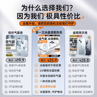 第一卫 DIVI【冰透裸机】适用苹果14plus手机壳iphone14Plus保护套镜头全包硅胶透明超薄气囊防摔软壳