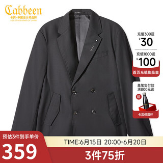 CABBEEN卡宾男装黑色西服大衣外套毛呢潮流宽松H 煤黑色01