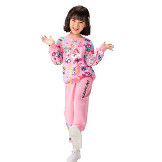 汪汪队立大功（PAW PATROL）汪汪队衣服女童长袖卫衣2024春装女孩卡通花版上衣圆领衫套装 玫粉套装【101+159】 105cm