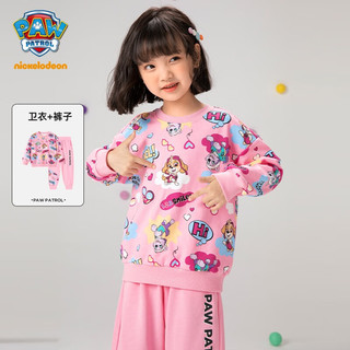 汪汪队立大功（PAW PATROL）汪汪队衣服女童长袖卫衣2024春装女孩卡通花版上衣圆领衫套装 玫粉套装【101+159】 110cm