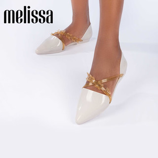 Melissa（梅丽莎）Jason Wu合作款尖头绑带纯色低跟休闲女士单鞋33638 米白色 6（37码）