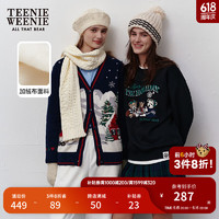 Teenie Weenie小熊秋冬圆领套头卫衣加绒保暖时尚韩版女装上衣 黑色 170/L