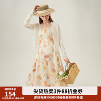 范思蓝恩冰雾衫遮阳针织开衫2024夏薄款长袖空调衫24FS12117 白色 L