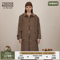 Teenie Weenie小熊可拆卸帽子翻领双面呢大衣外套女 卡其色 170/L