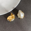 不规则珍珠耳环女式轻奢小众设计耳钉复古气质 奶油白 现货(无标)
