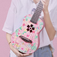 前谷（CEGA）尤克里里儿童23英寸ukulele初学者卡通印花乌克丽丽小吉他乐器 23英寸合板桃花物语