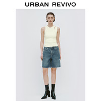 URBAN REVIVO R2024夏季新款女装时髦高街假两件设计感修身背心UWJ440045