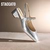 STACCATO 思加图 加图2024秋季新款贝母方糖银色玛丽珍女鞋法式凉鞋单鞋S1952CH4