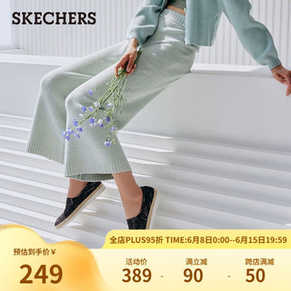 斯凯奇（SKECHERS）春季女鞋蕾丝透气单鞋渔夫鞋113246 黑色/BLK 36.5 