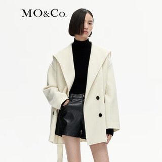 MO&Co.2023冬美丽诺绵羊毛双面呢大衣外套MBC4OVC001附腰带 米白色 M/165