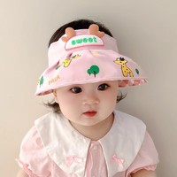 宝夏季防晒帽空顶薄款婴儿遮阳帽夏款太阳帽沙滩幼儿帽子渔夫帽