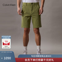 卡尔文·克莱恩 Calvin Klein Jeans24春夏男士简约布标休闲通勤直筒西裤短裤J325910 L9N-迷迭香绿 32