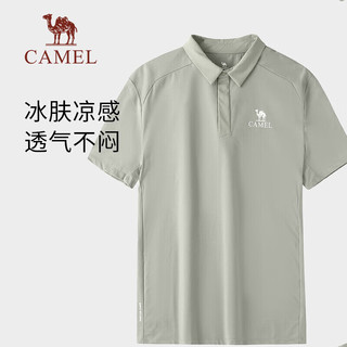 骆驼（CAMEL）户外速干POLO衫男UPF50+防晒防紫外线冰感短袖上衣 A14BA5J029 黑夜蓝 XXL