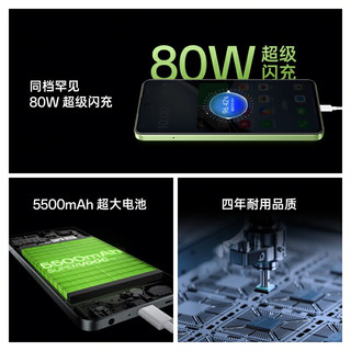 OPPO K12x 80W超级闪充 5500mAh超大电池 直屏智能 5G手机 12GB+256GB 凝光绿【原厂电池保两年】