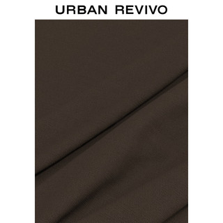 URBAN REVIVO 男士轻户外工装抽绳多口袋直筒裤 UML640070 深咖棕 32