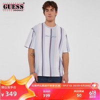 GUESS Originals 24年夏季男士竖纹设计款短袖-M4GI07K9XF1 F0E1-紫色 S